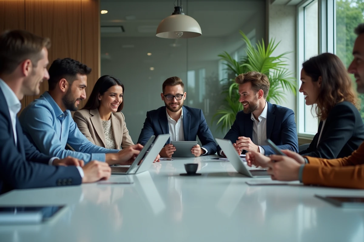 Groupe de professionnels collaborant autour d